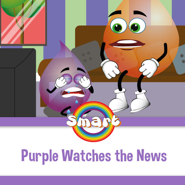 Purple Watches the News Storybook