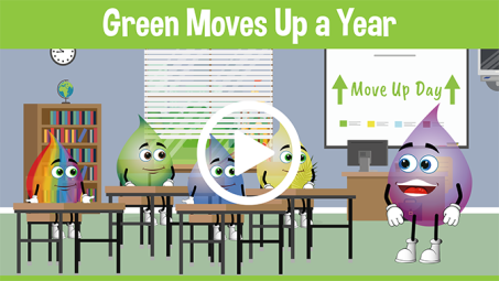 Green Moves Up A Year Educational Cartoons