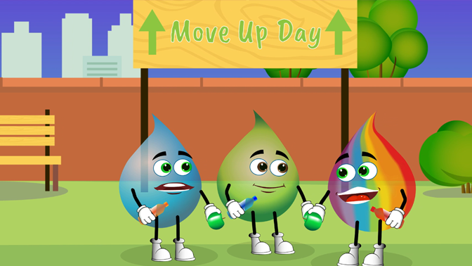 Green Moves Up A Year Cartoon for children