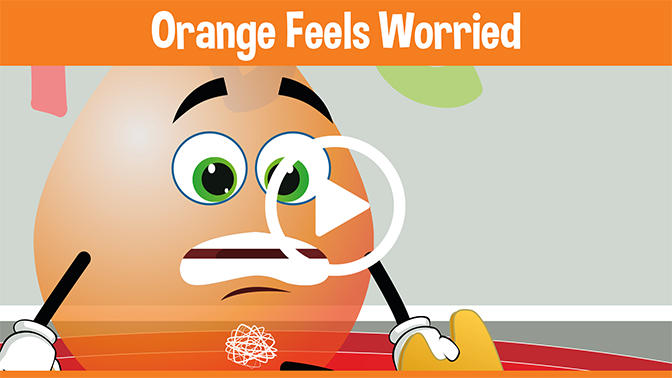 Orange Feels Worried Educational Cartoons