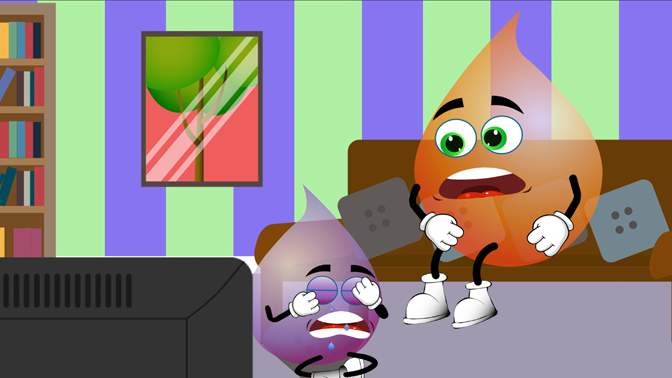Purple Watches the News Educational Cartoon for children