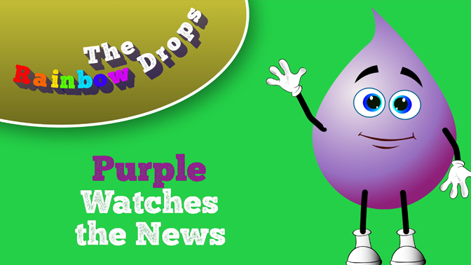Purple Watches the News Cartoon for children