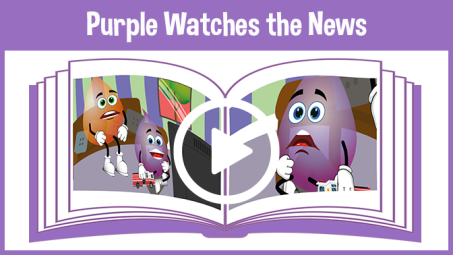 Purple Watches the News Read-to-me