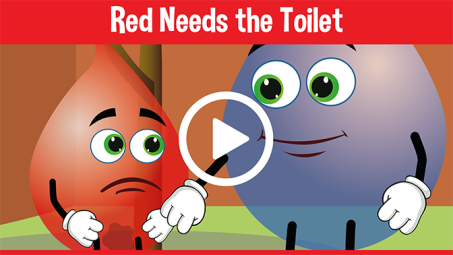 Red Needs the Toilet Educational Cartoons