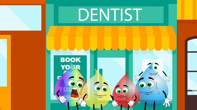 Red Visits the Dentist Cartoon for children