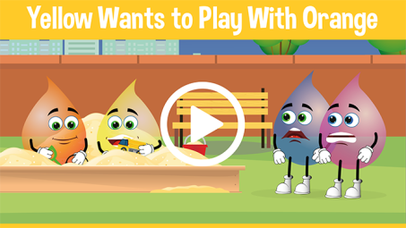 Yellow Wants to Play With Orange Educational Cartoons